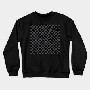 Warped Checkerboard, Black and Grey Crewneck Sweatshirt